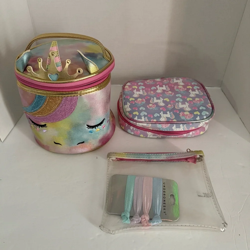 Underonesky Colorful Unicorn Clear Tote Bag and travel bags